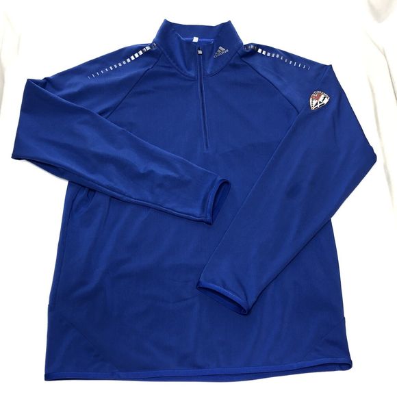 Adidas Puremotion Dalhousie Golf Course Shirt Long Sleeve Medium Blue Pullover - Picture 1 of 12